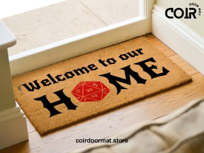 Dungeon Dragons Door Mat - Welcome To Our Home - D20 - DnD - Initiative Doormat - Custom Mats - Fandom Gifts - Gifts For Him - Gifts For Her