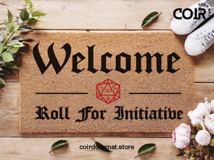 Dungeons Dragons Door Mat - Roll For Initiative Doormat - D20 Dice - Initiative Door Mat - Custom Doormats - Dungeon Master - Geek Gift