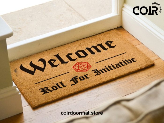 Dungeons Dragons Door Mat - Roll For Initiative Doormat - D20 Dice - Initiative Door Mat - Custom Doormats - Dungeon Master - Geek Gift