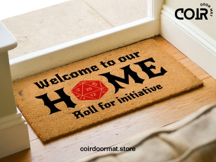 Dungeons & Dragons Welcome Mat - Welcome To Our Home Roll For Initiative - D20 - Initiative Doormat - Customized Door Mats - Fandom Gifts