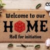 Dungeons & Dragons Welcome Mat - Welcome To Our Home Roll For Initiative - D20 - Initiative Doormat - Customized Door Mats - Fandom Gifts