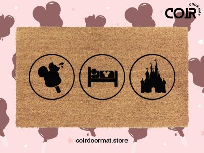 Eat Sleep Disney Doormat - Coir Disney Inspired Mat - Disney Home Decor - Housewarming Family Gift