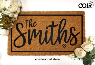 Engagement Gifts For Couple - Personalized Last Name Door Mat - Custom Doormat - Wedding Gift - Valentines Day - Galentines Day Gifts