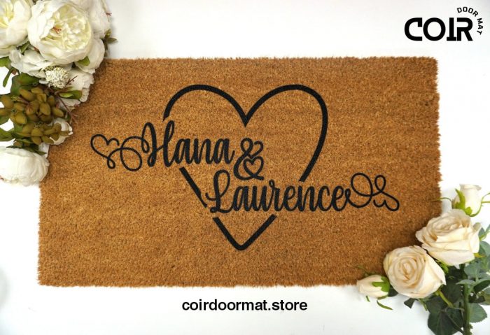 Engagement Gifts For Couple - Personalized Last Name Door Mat - Custom Doormat - Wedding Gift - Valentines Day - Galentines Day Gifts