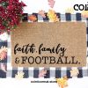 Faith Family and Football, Doormat, Welcome mat, Autumn Doormat, Fall Decor, Fall Doormat, Front Porch Decor, Housewarming, Gifts for her