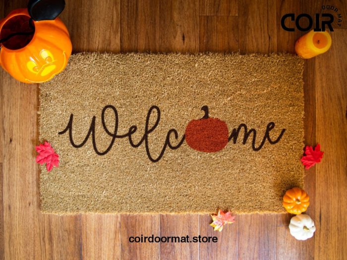 Fall Welcome Doormat - Pumpkin Doormat - Pumpkin Decor - Fall Decor - Fall Door Mat - Fall Rug - Porch Decorations - Seasonal Presents