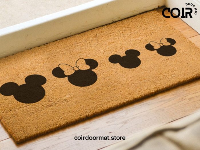 Family Disney Head Doormat - Home Decor Welcome Mat - Coir Disney Inspired Door Mat - Housewarming Family Gift