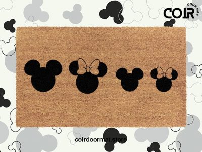 Family Disney Head Doormat - Home Decor Welcome Mat - Coir Disney Inspired Door Mat - Housewarming Family Gift