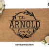 Family Name Doormat With Wreath / Personalized Family Name Doormat / New Home Gift / Realtor Gift / Housewarming Gift / Custom Doormat