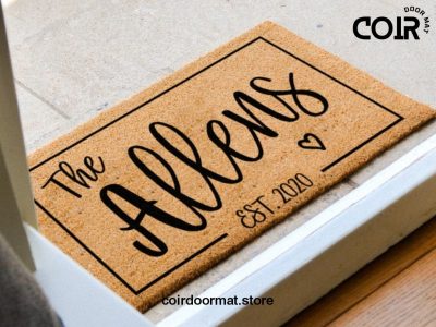 Family Name with Date Doormat / Personalized Gift / Custom Doormat / Housewarming Gift / Valentines / Gift For Her / Gift For a Couple