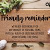 Friendly Reminder Funny Doormat - Welcome Doormat - House Rules - Gifts For Her - Gifts For Him - Funny Family Gifts - Personalized Doormat