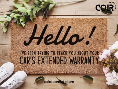 Funny Custom Doormat - Cars Extended Warranty - Welcome Mat - Funny Family Gift - Gifts For Him - Gifts For Her