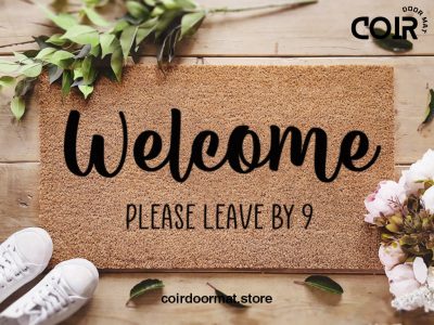 Funny Welcome Doormat - Please Leave By 9 - Funny Gift - Gifts For Him - Gift For Her - Home Decor - Porch Decor - Personalised Doormat