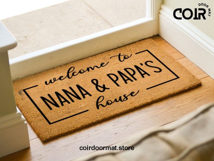 Grandparents Welcome Door Mat - Personalized Doormat - Custom Coir Mat - Home Decor - Gifts For Them - Family Mat - Housewarming Gift