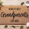 Grandparents Welcome Mat - World's Best Grandparents Live Here - Personalized Doormat - Grandparent Gift Ideas For Christmas - Family Mat