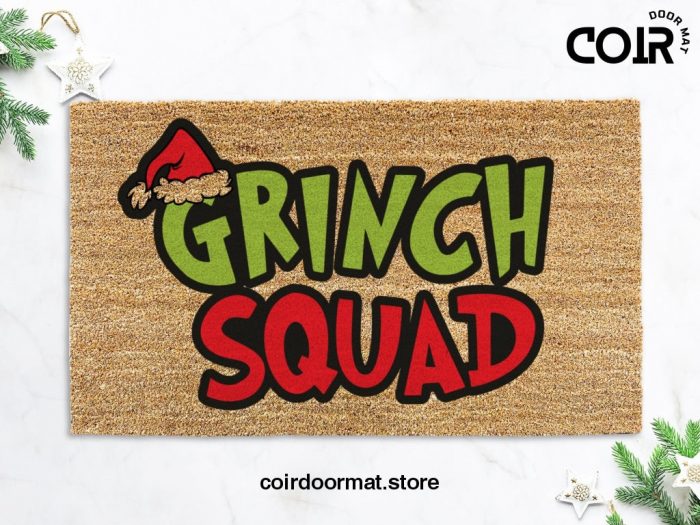 Grinch Squad - Grinch Christmas Doormat - Funny Grinch Gift - Christmas Mat - Funny Porch Decor - Xmas Doormat