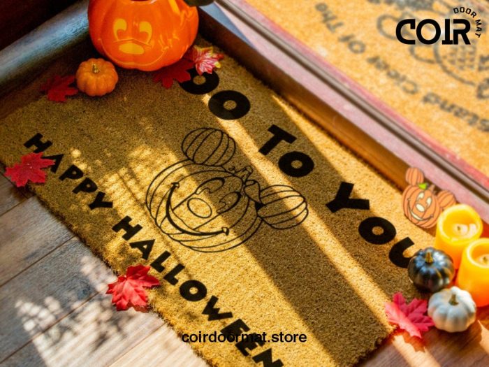 Halloween Mickey Head Pumpkin Doormat - Boo To You - Mickey The Pumpkin - Funny Coir  Mat - Housewarming Disney Gift