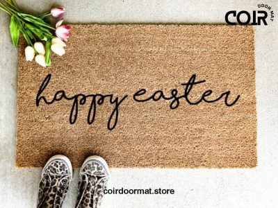 Happy Easter, Doormat, Welcome Mat, Entryway Decor, Front Porch Decor, Easter Doormat, Easter Decor, Spring Decor, Spring Doormat, Birthday