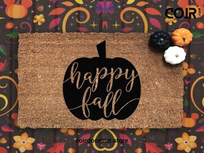 Happy Fall Custom Doormat - Fall Decor - Seasonal Coir Mat - Fall - Autumn - Housewarming Gift - Pumpkin