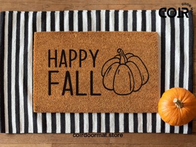 Happy Fall Doormat - Pumpkin Decor - Funny Door Mat - Fall Decorations - Fall Decor - Halloween Decor - Porch Decor - Seasonal Welcome Mat