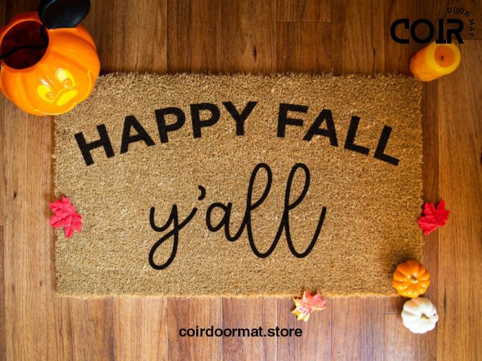 Happy Fall Y'All Doormat - Porch Decor - Fall Decor - Home Decor - Welcome Mat - Rug - Fall Door Mat - Fall Decorations - Seasonal Decor