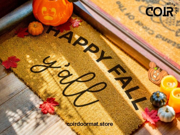 Happy Fall Y'All Doormat - Porch Decor - Fall Decor - Home Decor - Welcome Mat - Rug - Fall Door Mat - Fall Decorations - Seasonal Decor