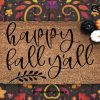 Happy Fall Yall Doormat - Seasonal Coir Mat - Fall Decor - Autumn - Housewarming Gift - Fall Decor - Porch Decor