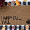 Happy Fall Y'all, Welcome Mat, Doormat, Entryway Rug, Front Porch Decor, Fall Decor, Pumpkin Doormat, Under 60, For the home, Gifts for her