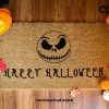 Happy Halloween Welcome Doormat - Skull Head - Seasonal Coir  Mat - Housewarming Disney Gift - Fall