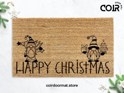 Happy Holidays  Doormat - Christmas Lovers - Funny Christmas Doormat - Gnome - Christmas Gift - Christmas Mat - Funny Porch Decor