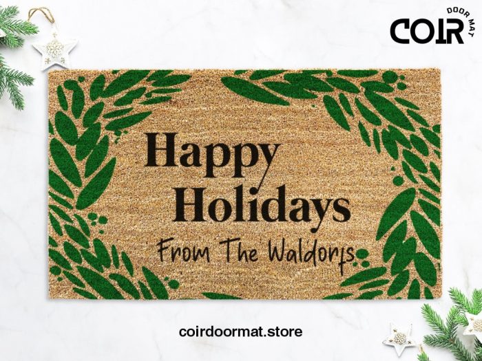 Happy Holidays Doormat - Holiday Door Mat - Christmas Doormat - Christmas Welcome Mat - Christmas Decor - Holiday Decor - Custom Doormat