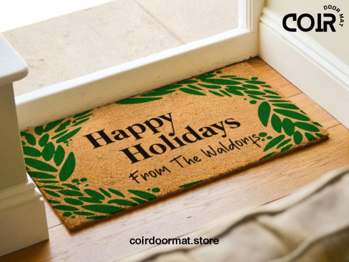 Happy Holidays Doormat - Holiday Door Mat - Christmas Doormat - Christmas Welcome Mat - Christmas Decor - Holiday Decor - Custom Doormat