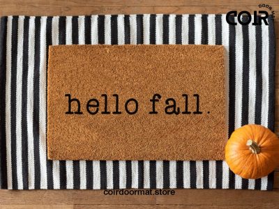 Hello Fall Doormat - Pumpkin Doormat - Fall Door Mat - Fall Rug - Porch Decorations - Porch Decor - Fall Decor - Seasonal Gift - Autumn