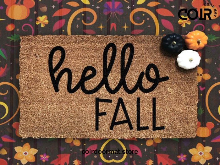 Hello Fall Doormat - Seasonal Coir Mat - Fall Decor - Autumn - Housewarming Gift - Fall Decor - Porch Decor