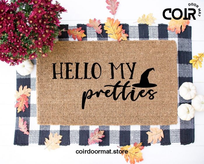 Hello My Pretties, Halloween Doormat,Welcome Mat,Fall Doormat,Fall decor, Halloween Decor, Front Porch Decor, Fall home, Gifts for her, Home