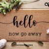 Hello Now Go Away Funny Mat - Minimalist Doormat - Home Decor - Gifts For Him - Gifts For Her - Personalized Doormat - Funny Family Gift