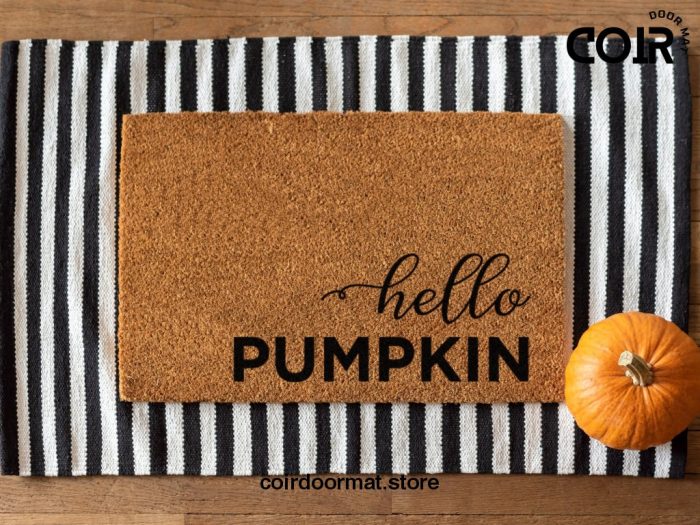 Hello Pumpkin Door Mat - Autumnal Doormat - Fall Decorations - Porch Decor - Fall Decor - Halloween Decor - Pumpkin Decor - Welcome Mat