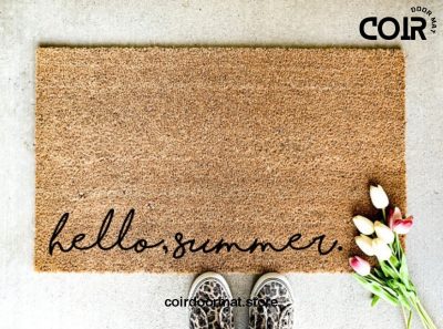 hello summer, doormat, welcome mat, summer decor, entryway rug, front porch decor, home decor, front door, housewarming, birthday,summertime