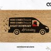 Here Comes Amazon - Funny Christmas Doormat - Funny Holiday Door Mat - Christmas Welcome Mat - Christmas Decor - Holiday Decor - Funny Gift