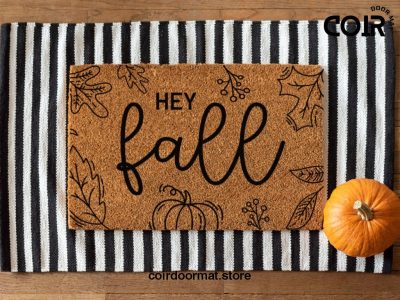 Hey Fall Doormat - Porch Decor - Fall Decor - Welcome Mat - Fall Doormat - Fall Door Mat - Fall Rug - Porch Decorations - Fall Doormat