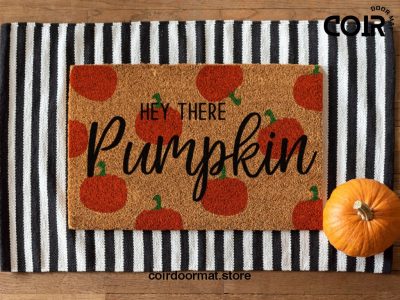 Hey There Pumpkin Doormat - Porch Decor - Fall Decor - Hello Pumpkin Doormat - Fall Doormat - Fall Door Mat - Porch Decorations