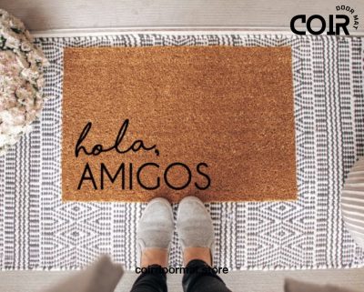 Hola Amigos Welcome Mat Doormat Front Porch Decor Front Door Mat Housewarming Gift Funny Doormat Gift Under 50 Birthday Gift Christmas Gift