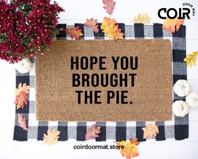 Hope You Brought Pie, Fall Doormat, Thanksgiving Doormat, Fall Decor, Doormat, Welcome Mat, Entryway Rug, Under 60, Housewarming,Front Porch