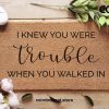 I Knew You Were Trouble When You Walked In Doormat - Lyrics Doormat - Funny Door Mat - Quote