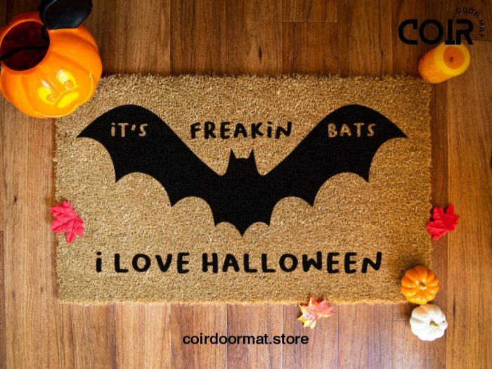 It's Freakin' Bats - Its Freakin Bats I Love Halloween Doormat | Funny Meme Doormat | Welcome Mat | Halloween Decor | Halloween Welcome Mat