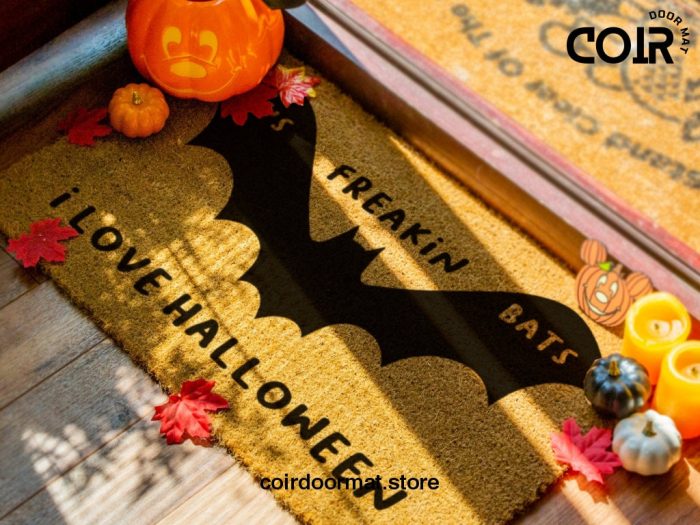 It's Freakin' Bats - Its Freakin Bats I Love Halloween Doormat | Funny Meme Doormat | Welcome Mat | Halloween Decor | Halloween Welcome Mat