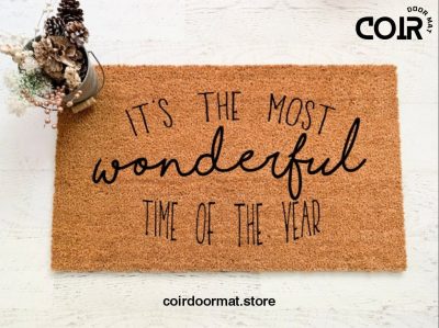 It's the Most Wonderful Time, Of the Year, Doormat, Welcome Mat, Christmas Doormat, Christmas decor, Holiday Decor, Holiday Doormat, Under50