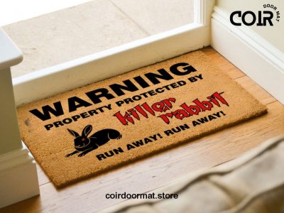 Killer Rabbit Doormat - Monty Python - The Holy Grail - Warning Door Mat - Geek Gift - Monty Python Gift - New Home Gift - Fandom Gift