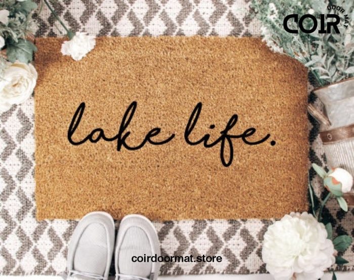 Lake Life Doormat Welcome Mat Entryway Rug Outdoor Rug Outdoor Furniture Lake House Lake Doormat Gift under 50 Birthday Gift Spring Summer