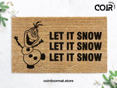 Let It Snow Doormat - Olaf Doormat - Welcome Mat - Happy New Year Doormat - Frozen Decor - Disney Housewarming Gift - Disney Gift